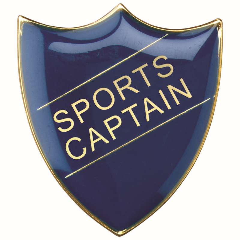 SCHOOL SHIELD BADGE (SPORTS CAPTAIN) BLUE – 1.25in