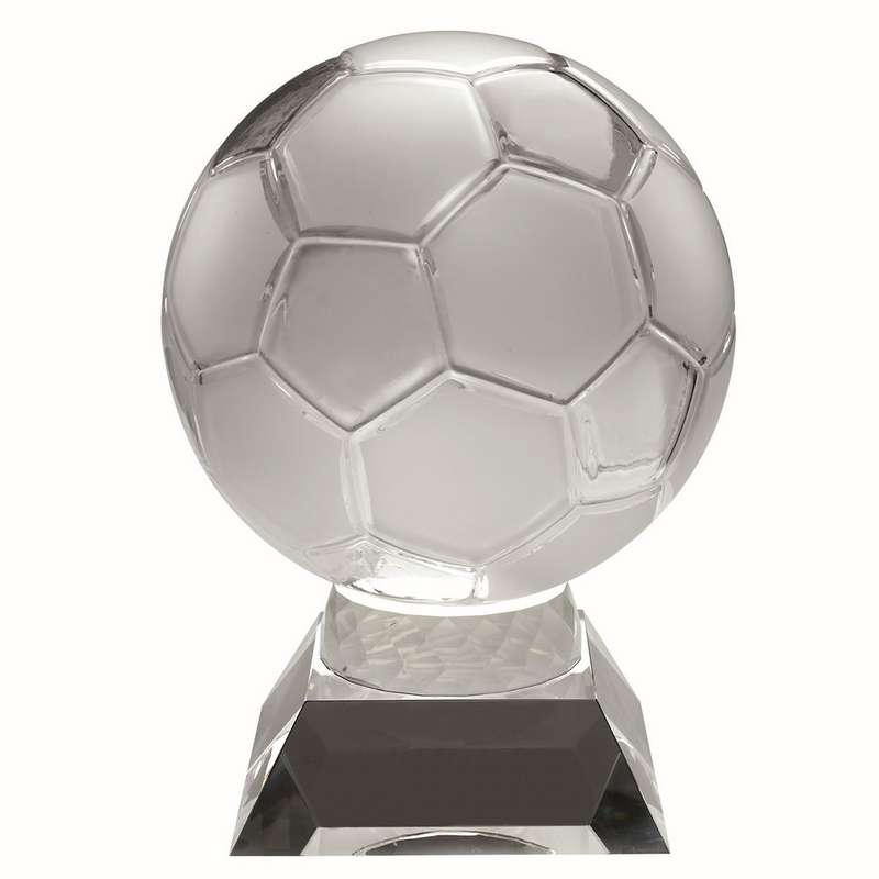 CLEAR/FROSTED GLASS FOOTBALL ON BASE – 6.5in