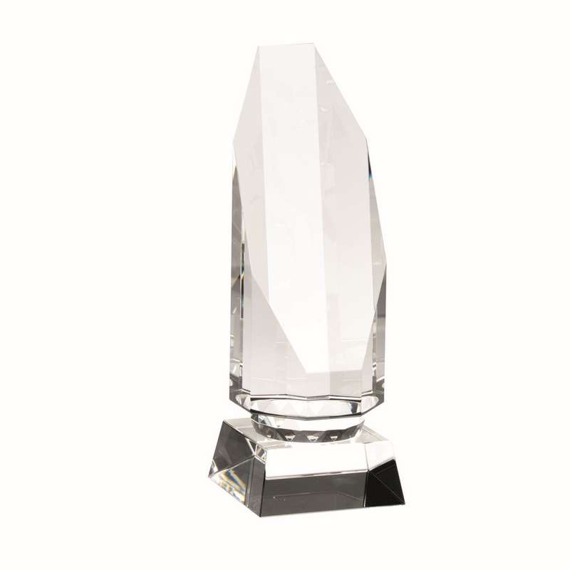 CLEAR GLASS COLUMN ON BASE – 6in