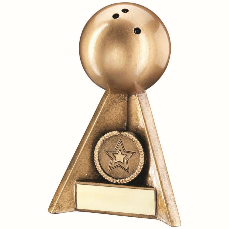 BRZ/GOLD TEN PIN PYRAMID WITH PLATE (1in CENTRE) – 4in