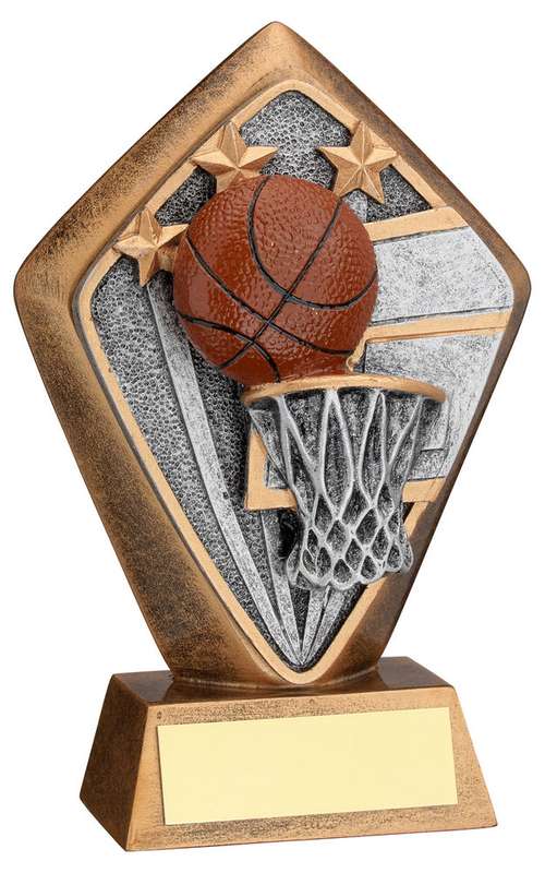 BRZ/GOLD DIAMOND HOLDER WITH BASKETBALL DISC WITH PLATE – 5.25in