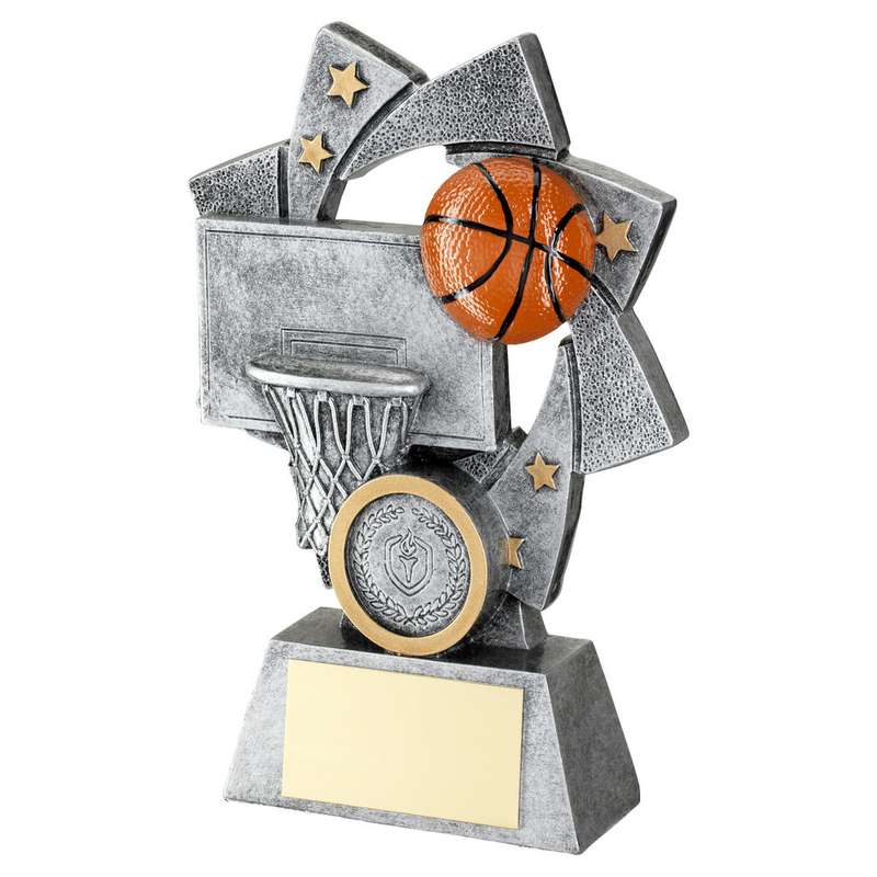 PEW/GOLD/ORANGE BASKETBALL STAR SPIRAL WITH PLATE (1in CENTRE) – 4.25in