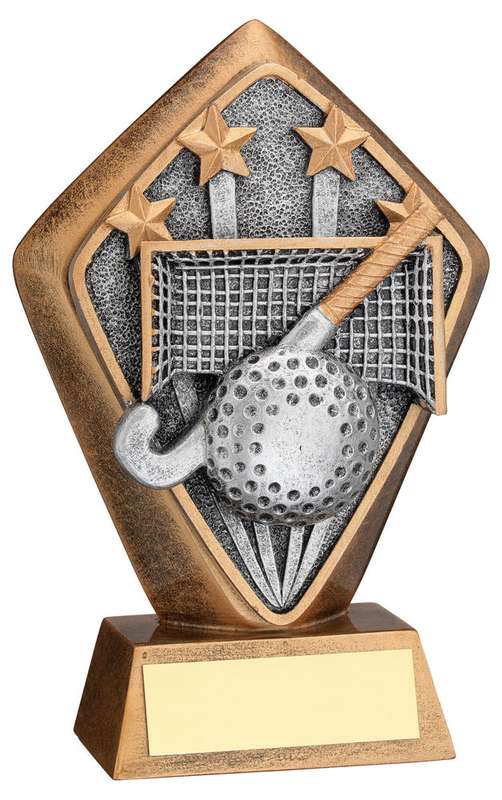 BRZ/GOLD DIAMOND HOLDER WITH HOCKEY DISC WITH PLATE – 5.25in