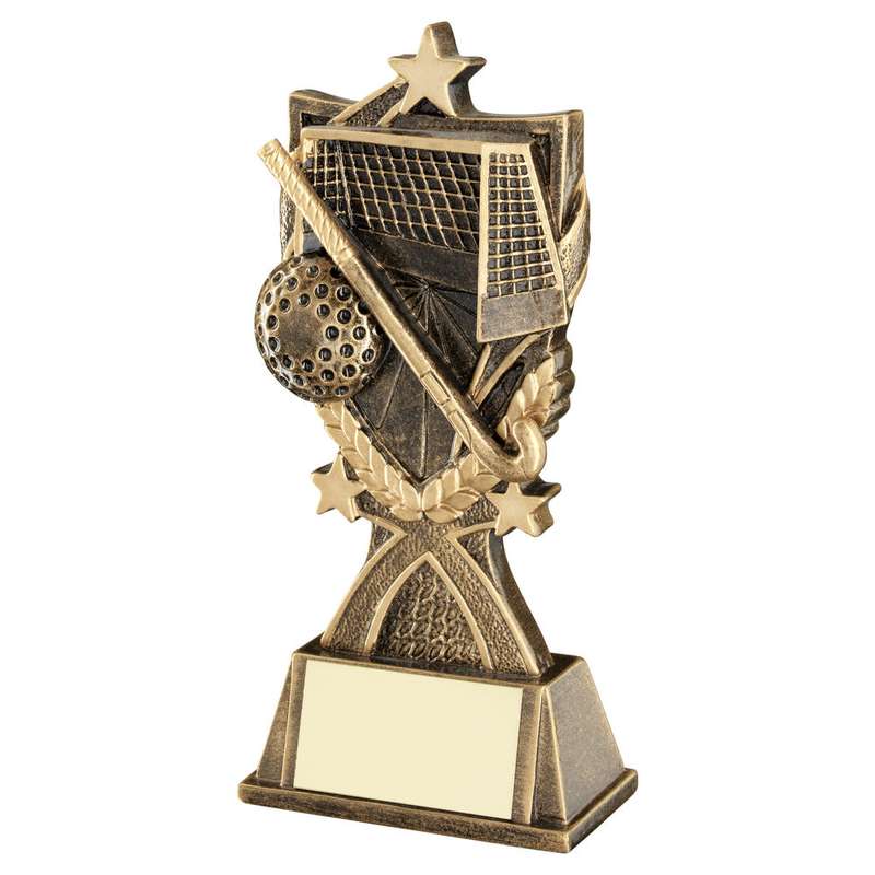 BRZ/GOLD HOCKEY 3 STAR WREATH SERIES WITH PLATE – 5.5in