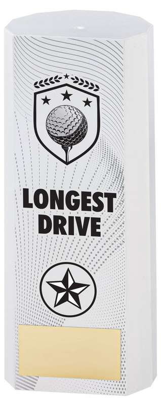 WHITE PLASTIC FILLED COLUMN GOLF LONGEST DRIVE (1in CEN) – 6in