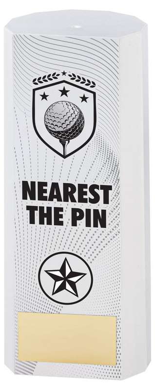 WHITE PLASTIC FILLED COLUMN GOLF NEAREST THE PIN (1in CEN) – 6in