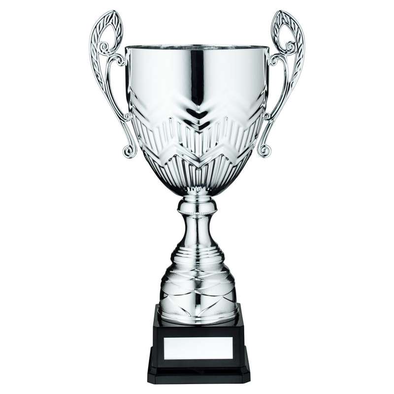 SILVER BULLET BOWL WITH HANDLES ASSEMBLED TROPHY AND PLATE – 11in