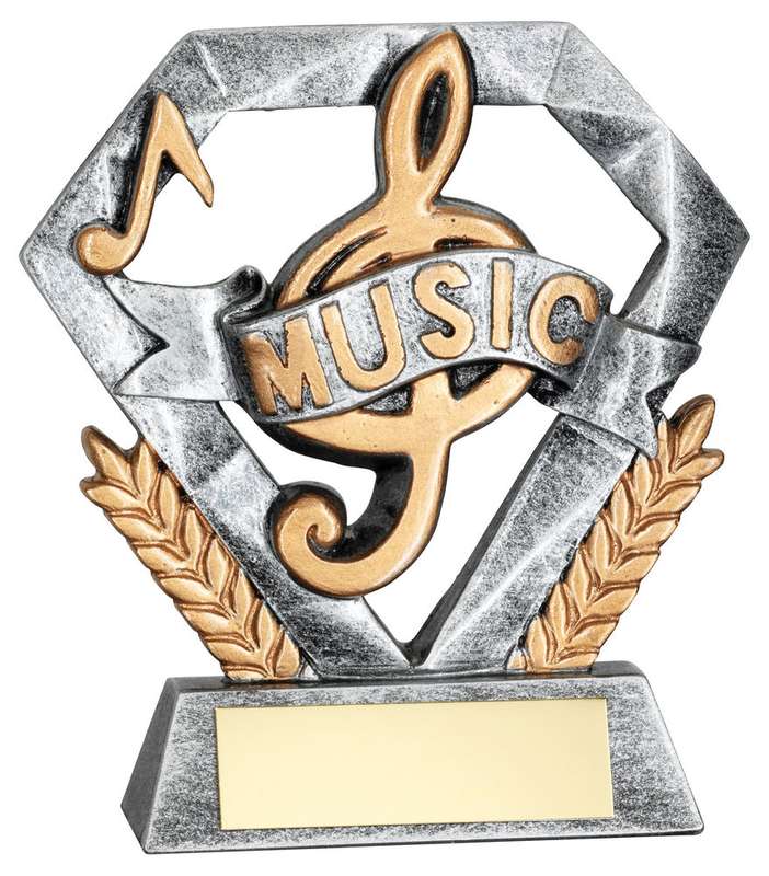 PEW/GOLD MUSIC MINI DIAMOND WITH PLATE – 4in