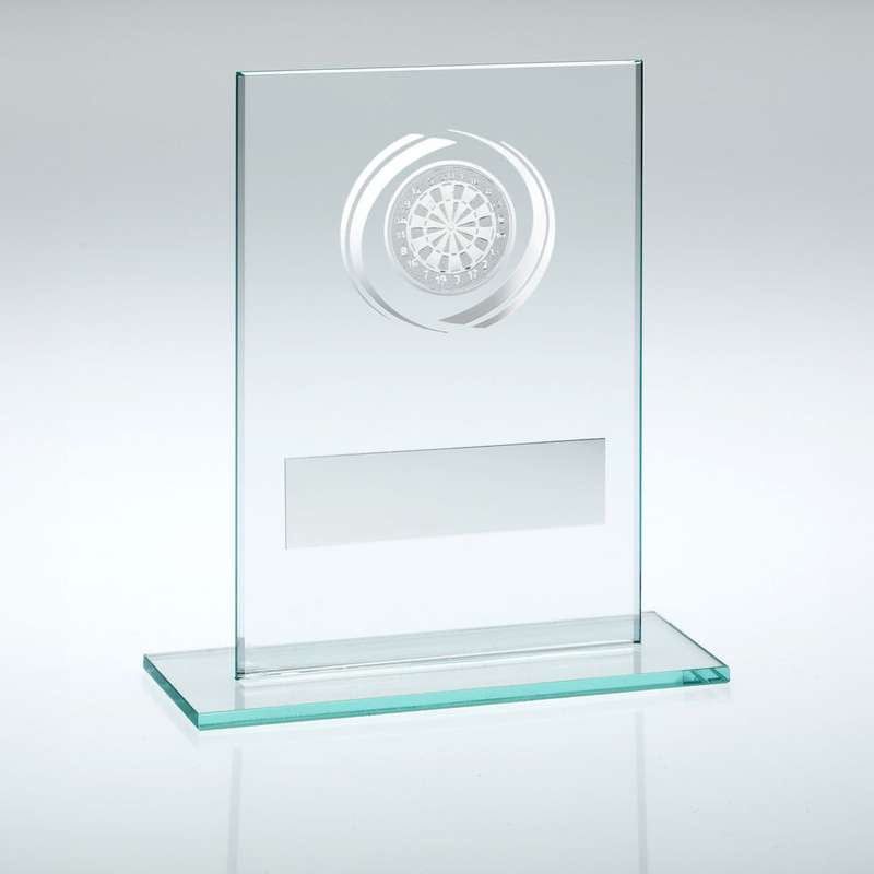 JADE/SILVER GLASS WITH DARTS INSERT AND PLATE – 3.25in