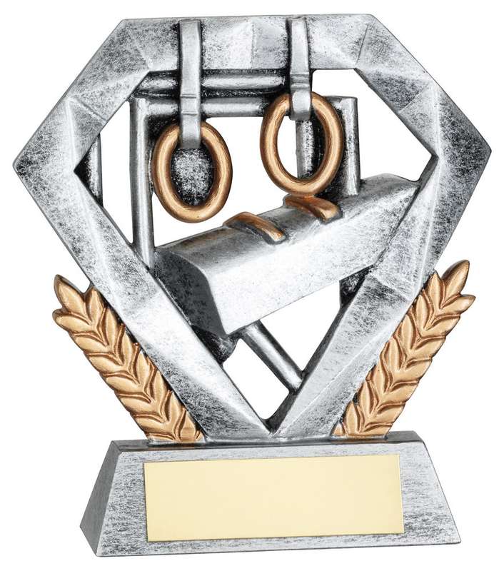 PEW/GOLD GYMNASTICS MINI DIAMOND WITH PLATE – 4in