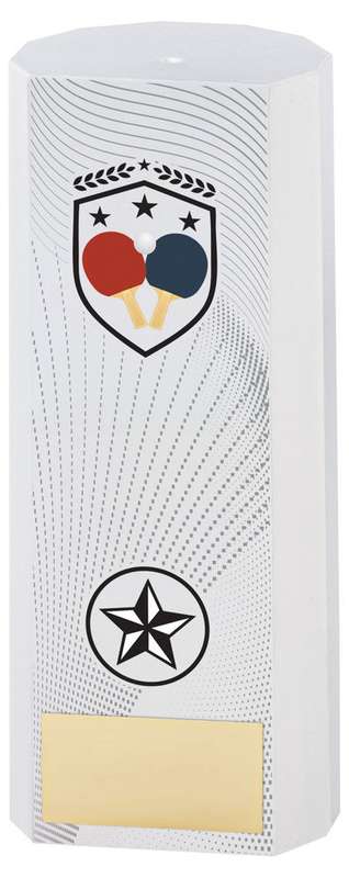WHITE PLASTIC FILLED COLUMN TABLE TENNIS (1in CEN) – 6in