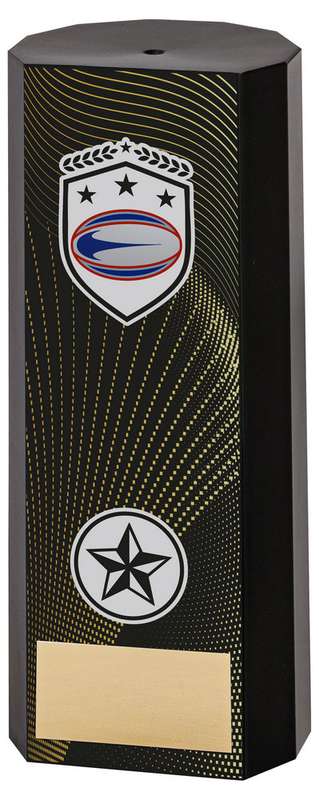 BLACK PLASTIC FILLED COLUMN RUGBY (1in CEN) – 6in