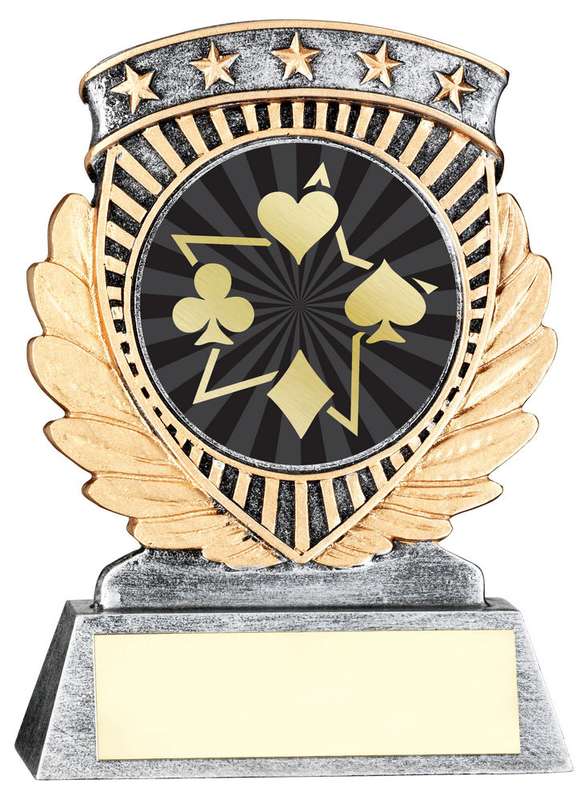 PEW/GOLD 5 STAR HOLDER WITH VINYL CARDS INSERT & PLATE – 3.75in