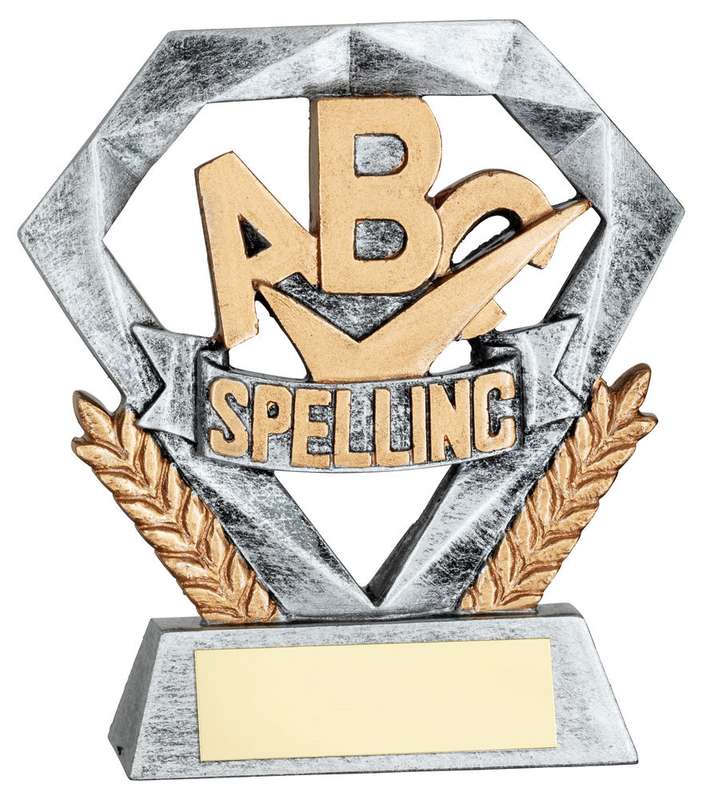 PEW/GOLD SPELLING MINI DIAMOND WITH PLATE – 4in
