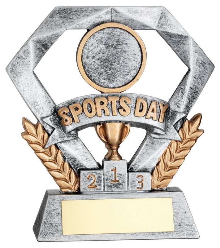 PEW/GOLD SPORTS DAY MINI DIAMOND WITH PLATE (1in CEN) – 4in