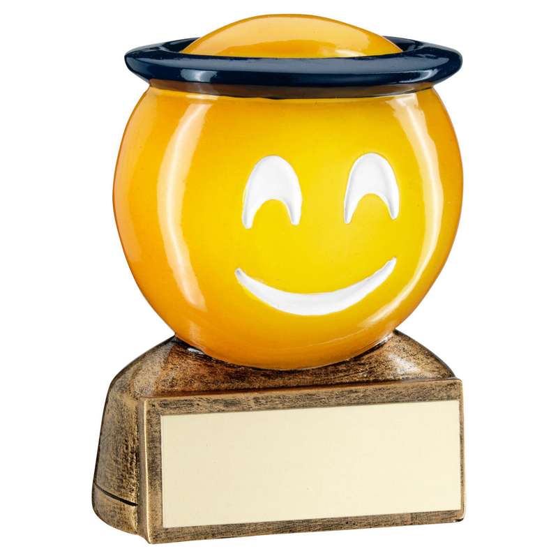 BRZ/YELLOW/BLUE HALO EMOJI FIGURE WITH PLATE – 2.75in