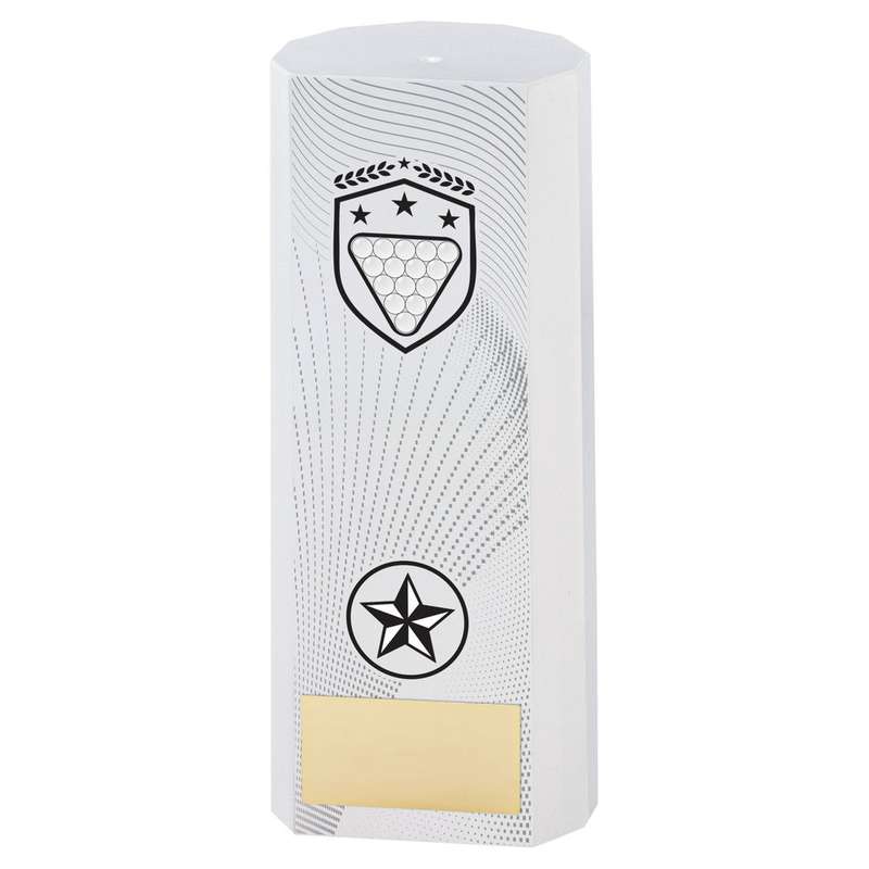 WHITE PLASTIC FILLED COLUMN POOL/SNOOKER (1in CEN) – 6in