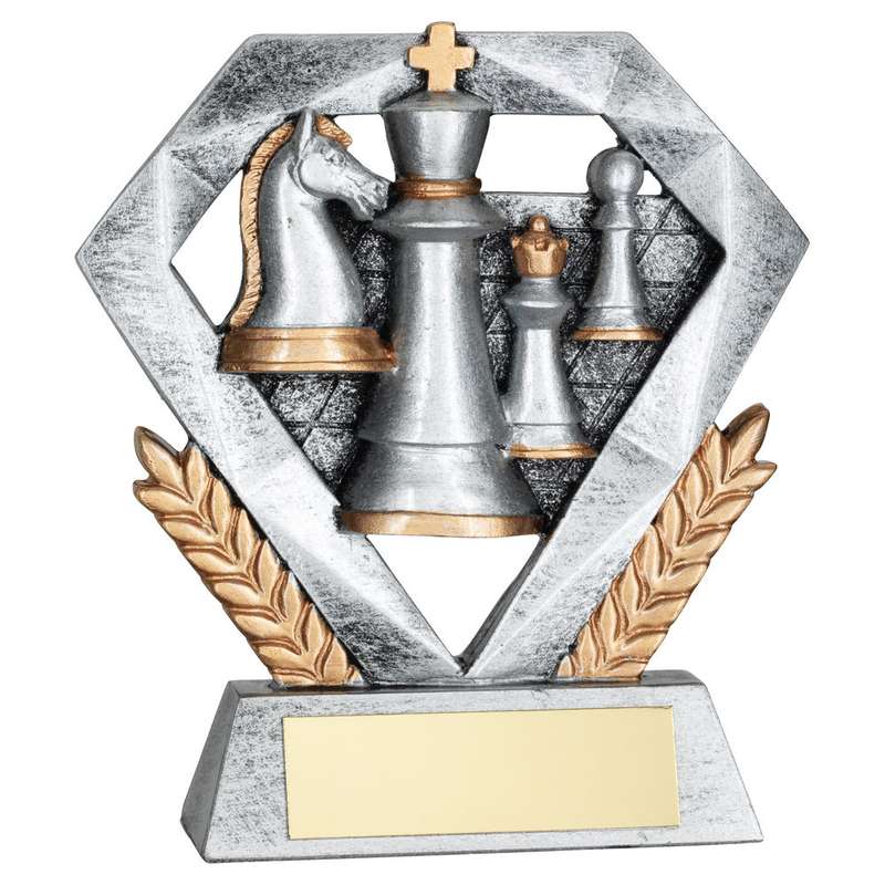 PEW/GOLD CHESS MINI DIAMOND WITH PLATE – 4in