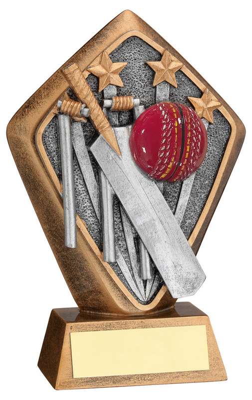 BRZ/GOLD DIAMOND HOLDER WITH CRICKET DISC WITH PLATE – 5.25in
