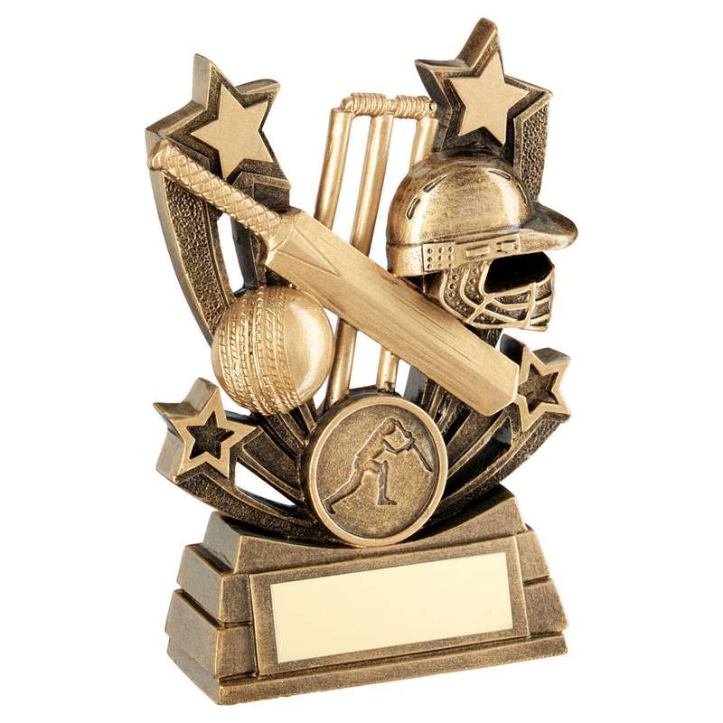 BRZ/GOLD SHOOTING STAR SERIES CRICKET WITH PLATE (1in CENTRE) – 4in