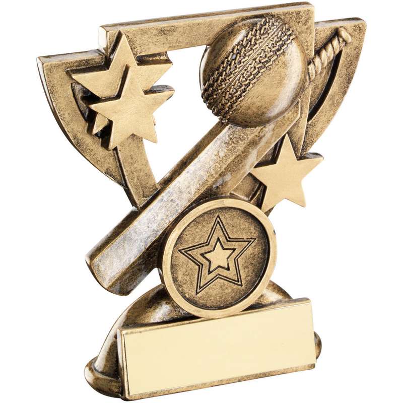 BRZ/GOLD CRICKET MINI CUP WITH PLATE (1in CENTRE) – 3.75in