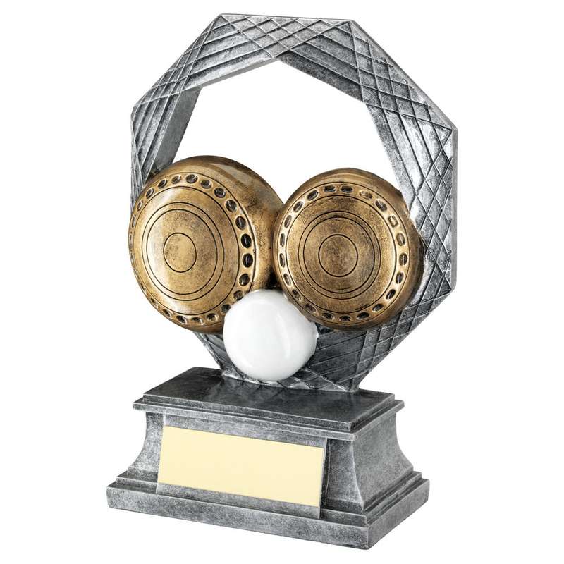 BRZ/PEW/WHITE LAWN BOWLS OCTAGON SERIES WITH PLATE – 5in