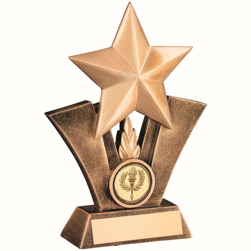 BRZ/GOLD GENERIC STAR RESIN WITH PLATE (1in CENTRE) – 5in