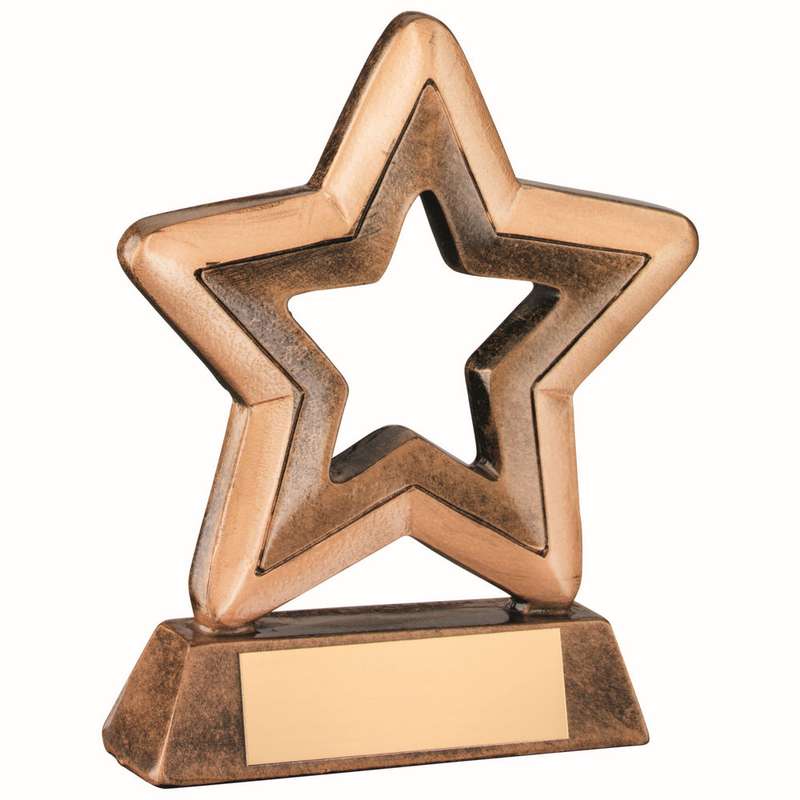 BRZ/GOLD RESIN GENERIC MINI STAR WITH PLATE – 3.75in