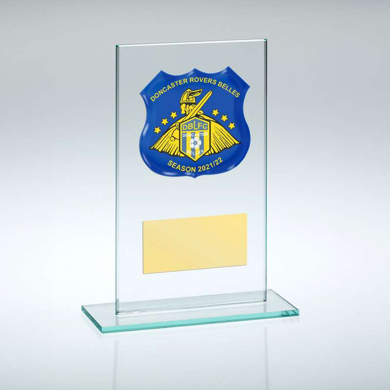 JADE GLASS PLAQUE WITH PLATE (REQUIRES SP SHIELD) – 3.25in