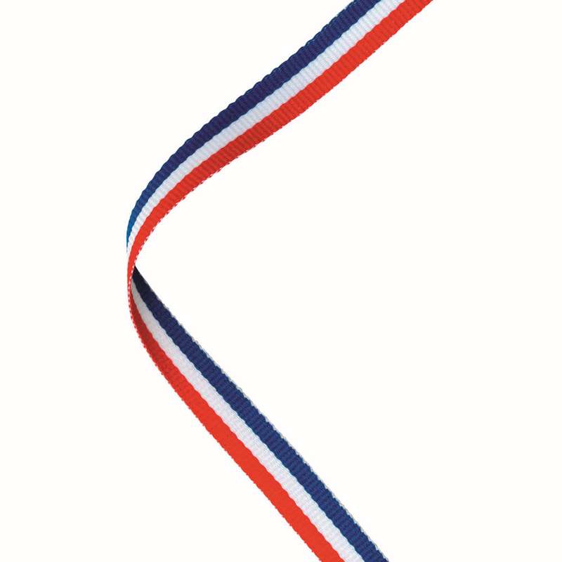 NARROW MEDAL RIBBON RED/WHITE/BLUE – 30×0.4in