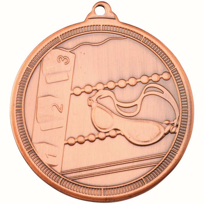 SWIMMING MULTI LINE MEDAL BRONZE - 2in