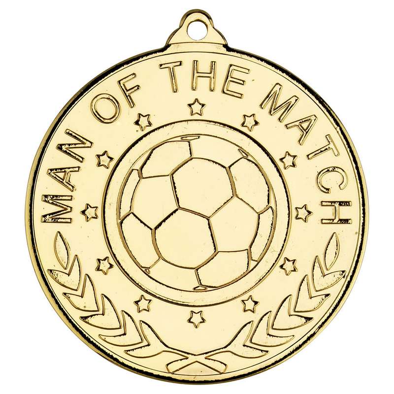 FOOTBALL MAN OF THE MATCH MEDAL (1in CENTRE) – 2in