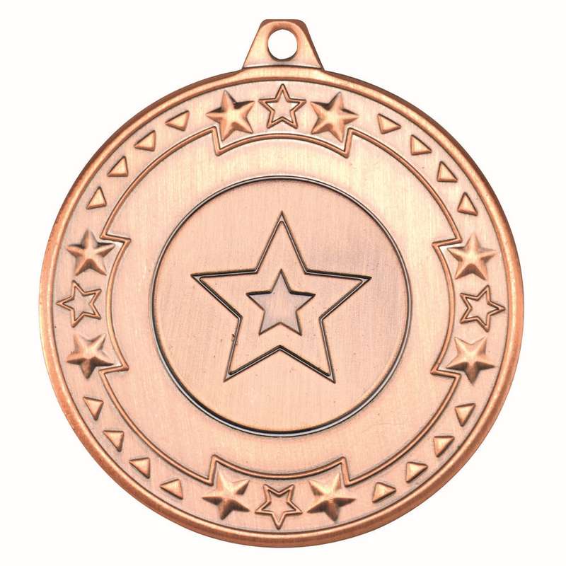 TRI STAR MEDAL (1in CENTRE) BRONZE - 2in