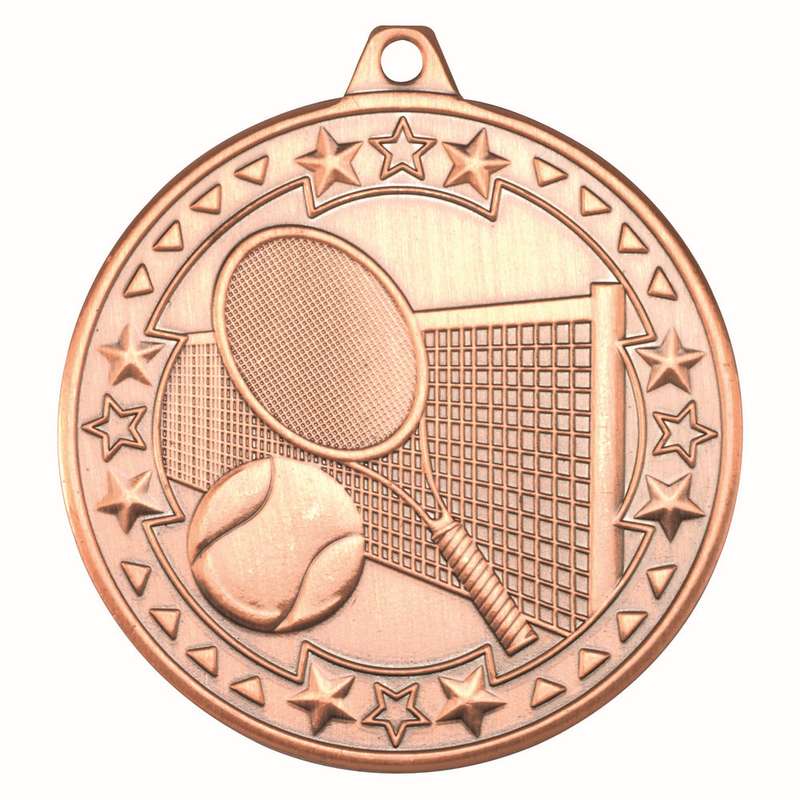 TENNIS TRI STAR MEDAL BRONZE - 2in