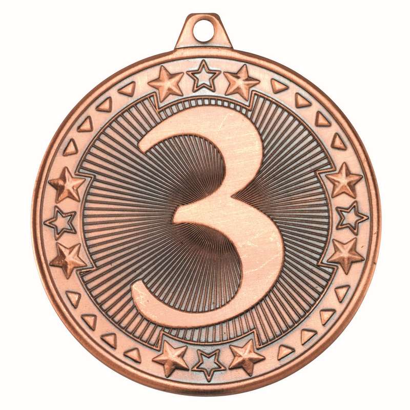 TRI STAR MEDAL 3RD BRONZE - 2in