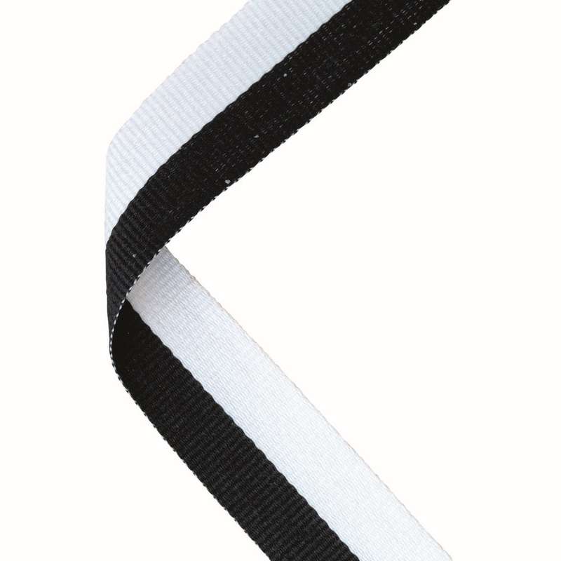 MEDAL RIBBON BLACK/WHITE - 30 X 0.875in