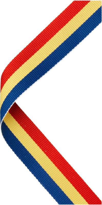 MEDAL RIBBON RED/YELLOW/BLUE – 30 X 0.875in