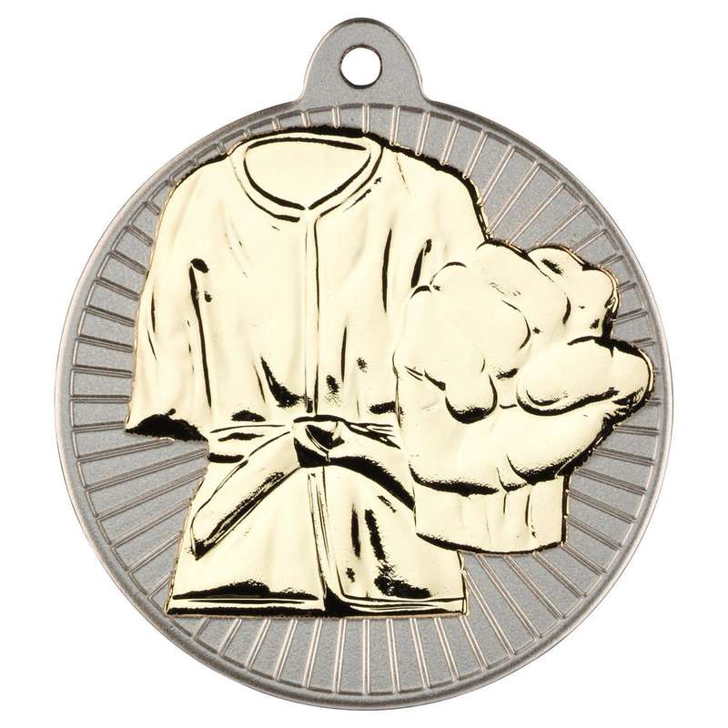 MARTIAL ARTS TWO COLOUR MEDAL MATT SILVER/BRONZE – 2in