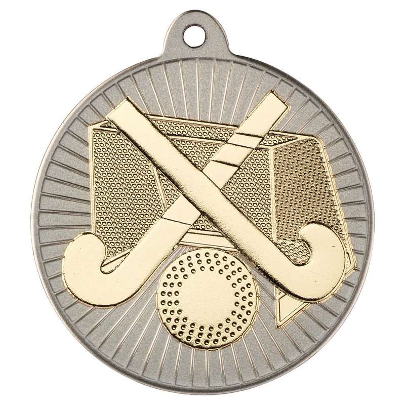 HOCKEY TWO COLOUR MEDAL MATT SILVER/BRONZE – 2in