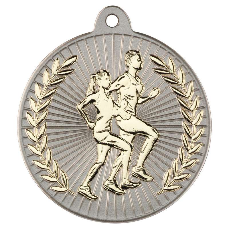 RUNNING TWO COLOUR MEDAL MATT SILVER/BRONZE – 2in
