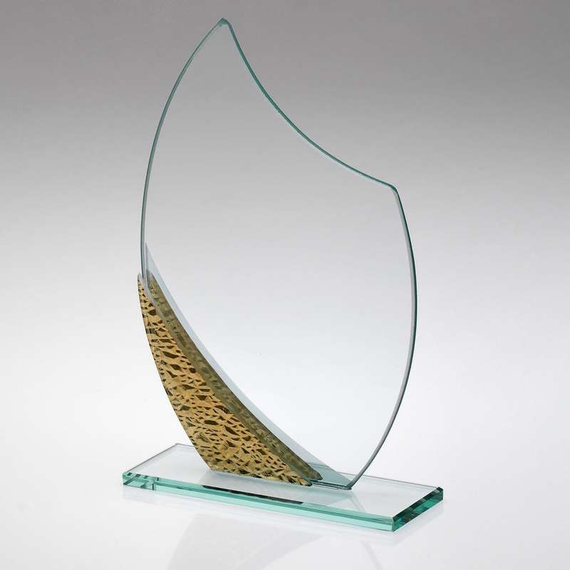 JADE GLASS PLAQUE WITH GOLD/SILVER BUBBLE DETAIL (4mm THICK) – 6.5in