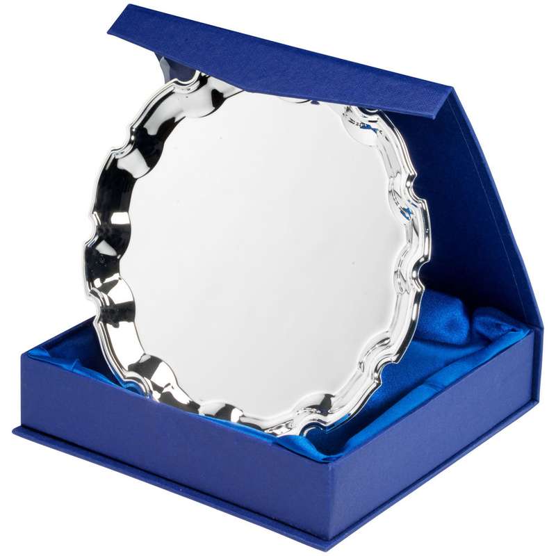 SILVER PLATED IRON SALVER…CHIPPENDALE EDGE – 0.4mm THICK 6in
