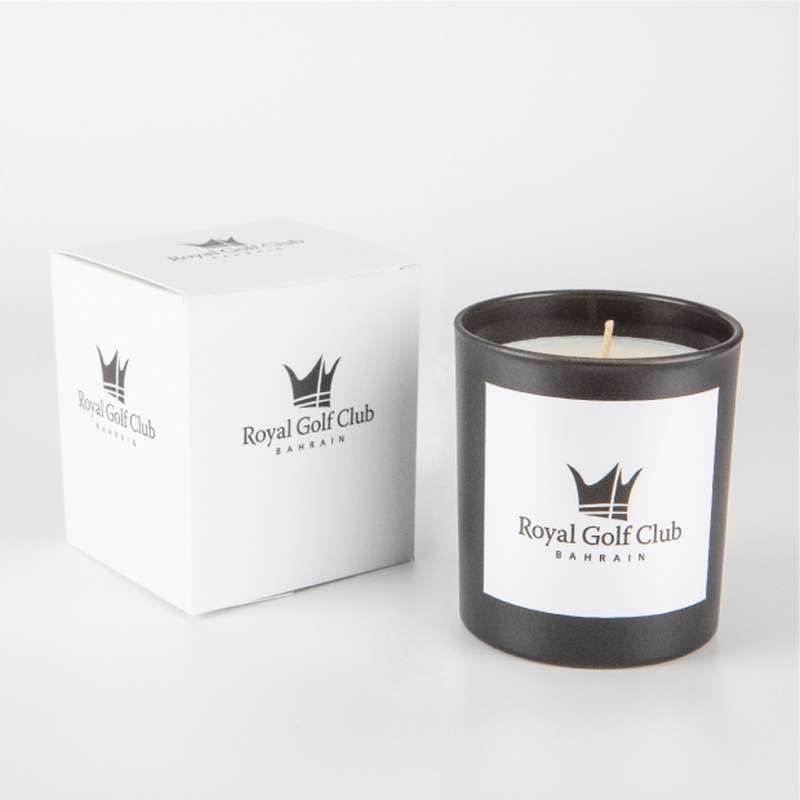 240g Black Glass Scented Candle in a Plain Gift Box