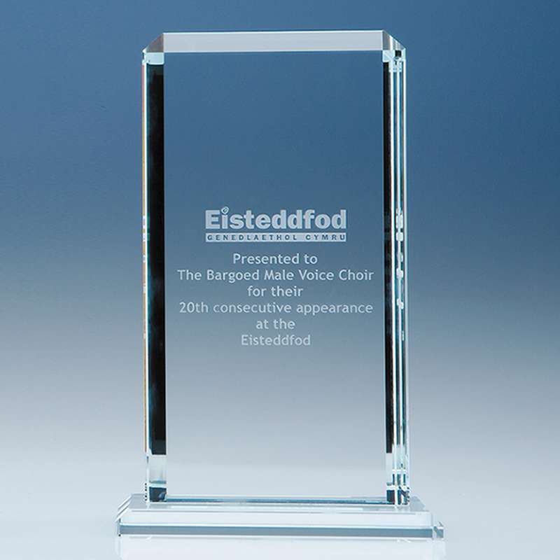 23cm x 12.75cm x 12mm Clear Glass Echo Award