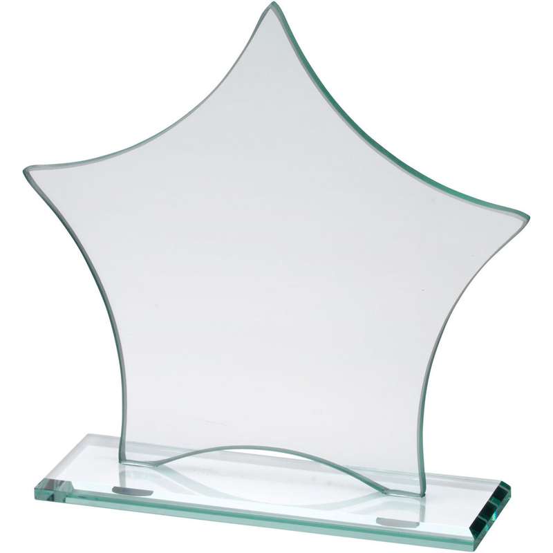 JADE GLASS STAR PLAQUE (6mm THICK) – 5.5in